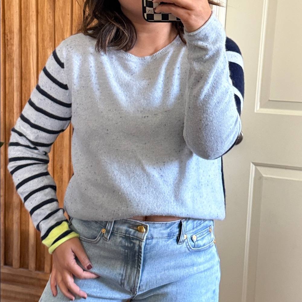 LORD & Taylor 100% Cashmere Striped Sweater. Size S